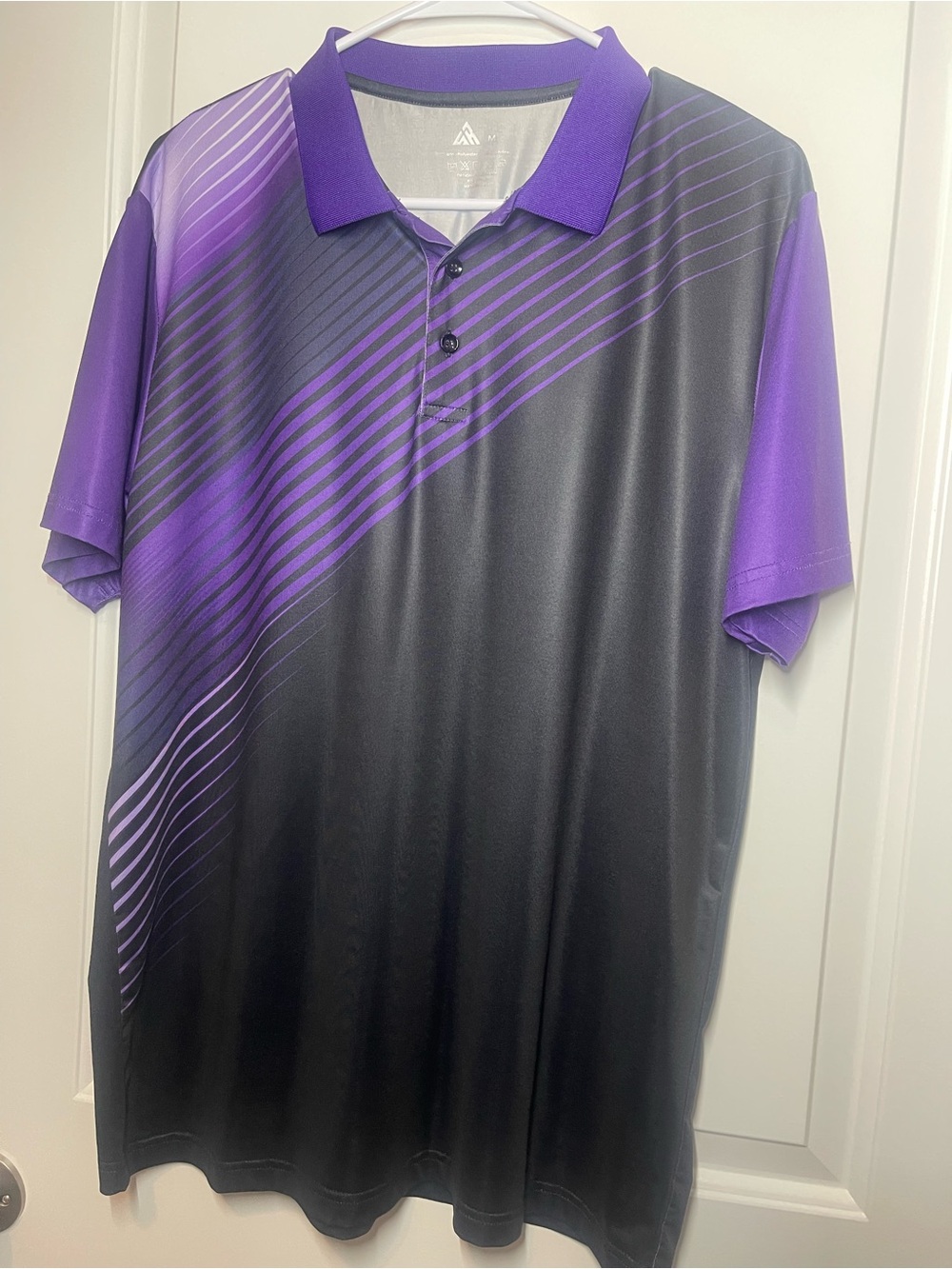 SR Men’s Golf Polo Shirt Size M Purple Geometric Performance Dry-Fit